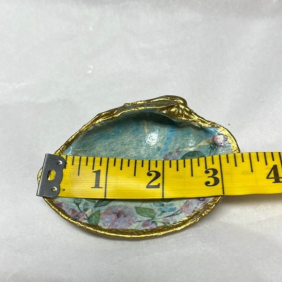 Hand Crafted Floral Blue Decorative Trinket Shell Dish - Picture 7 of 9